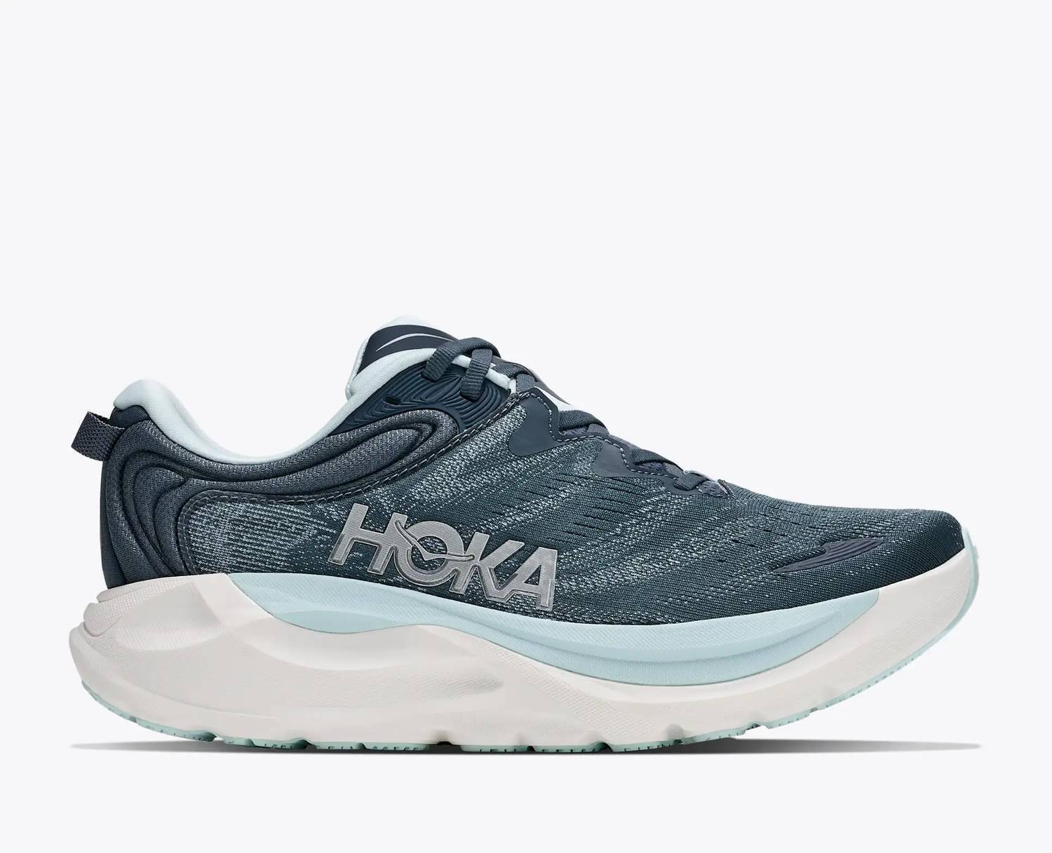 New Hoka Women's Gaviota 6 Running Shoes In Faded Navy/ Glimmering Blue